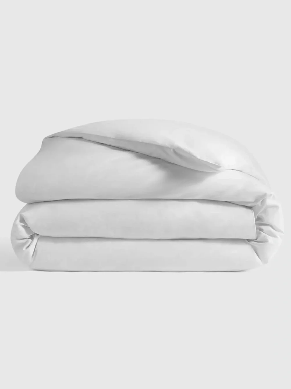 Quince Organic Crisp Percale Duvet Cover in White size Queen